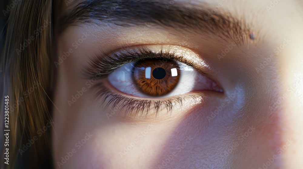 Fototapeta premium A Close Up View Of A Brown Eye