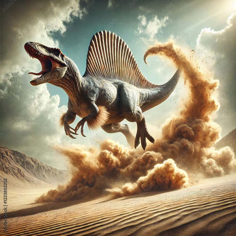 Obraz premium 飛び出す恐竜[generativeAI]
