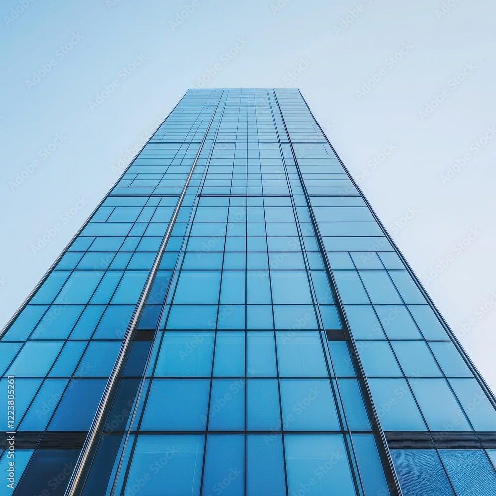 A stunning view of a modern skyscraper reflecting the clear blue sky, showcasing sleek design and contemporary architecture. A stunning view of a modern skyscraper reflecting the clear blue sky, showcasing sleek design and contemporary architecture.