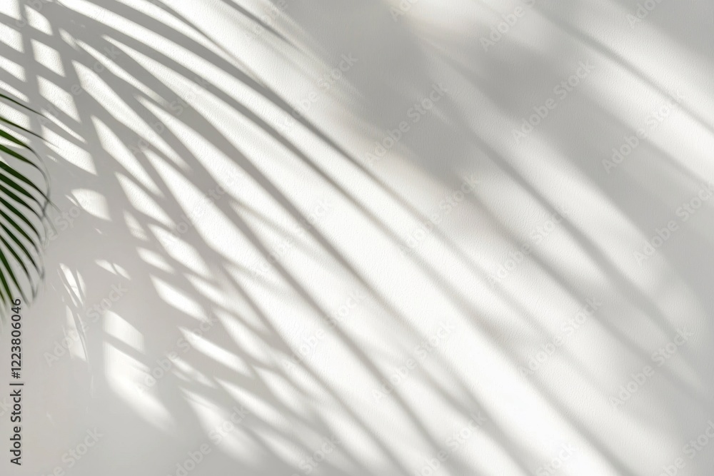 Tropical palm tree leaves are casting beautiful shadows on a clean white wall, creating an elegant and minimalist aesthetic perfect for backgrounds and design projects Tropical palm tree leaves are casting beautiful shadows on a clean white wall, creating an elegant and minimalist aesthetic perfect for backgrounds and design projects