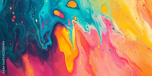 Vibrant Summer Paint Splash Background: Perfect for joyful summer designs, promotions, and vibrant  