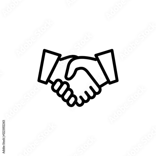 Handshake icon logo design. business handshake sign and symbol. contact agreement