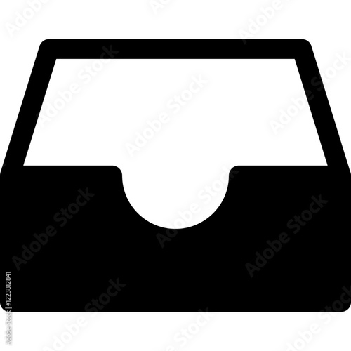Tray glyph icon, flat style vector illustration