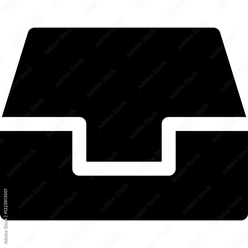 Tray glyph icon, flat style vector illustration Tray glyph icon, flat style vector illustration