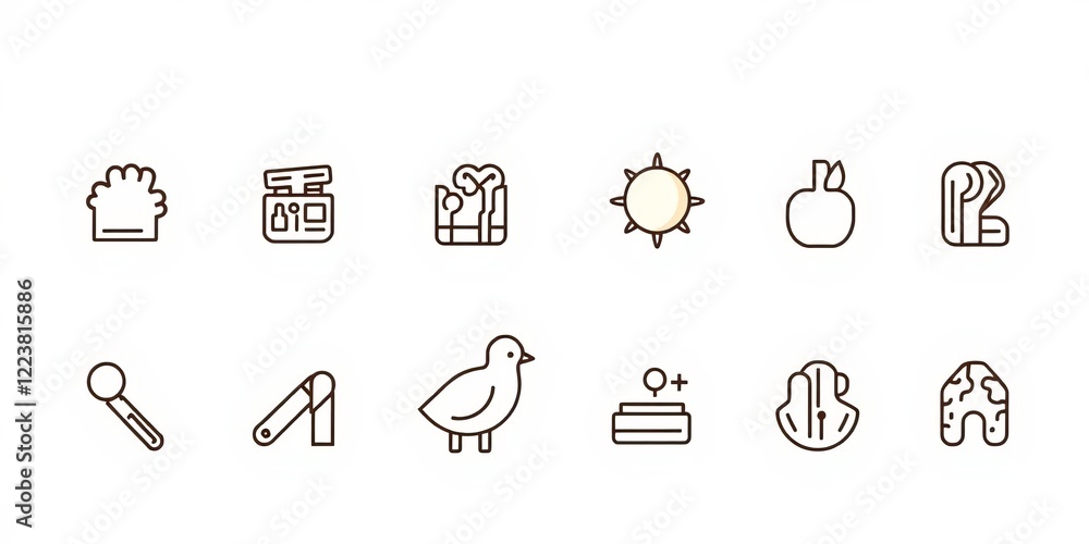 Naklejka premium Dental icons in editable stroke style for web design and graphic projects, minimal, vector illustration, pictogram