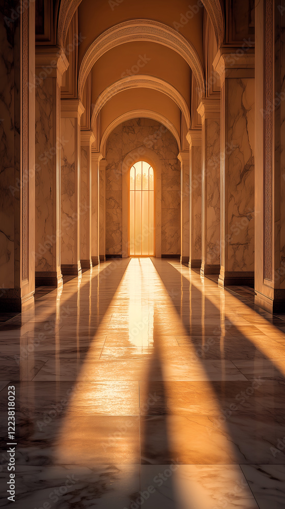 Fototapeta premium Marble Mosque Corridor at First Light