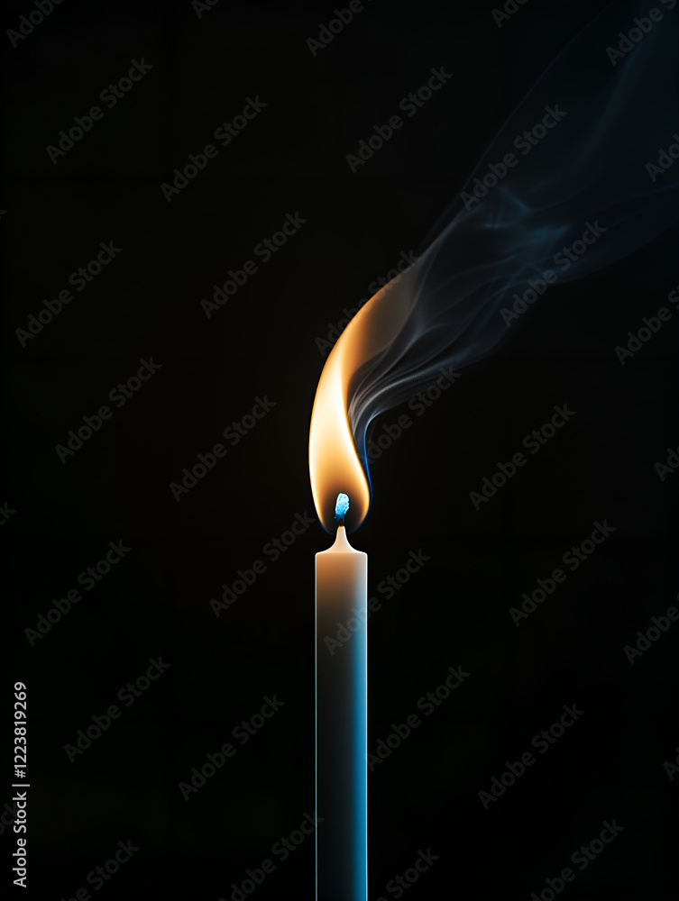 Memorial Candle Flame Against Black Memorial Candle Flame Against Black