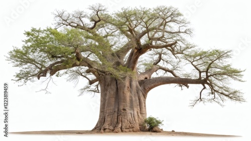 Baobab Tree on White Background