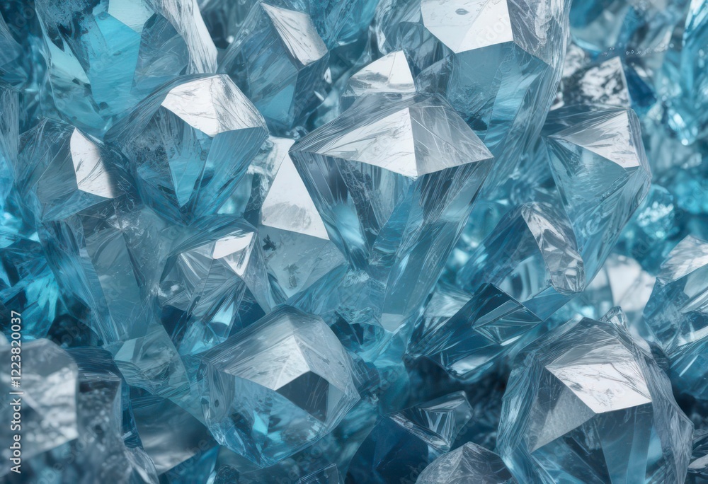 Glacial blue icy texture background with geometric patterns, crystal, geometric Glacial blue icy texture background with geometric patterns, crystal, geometric