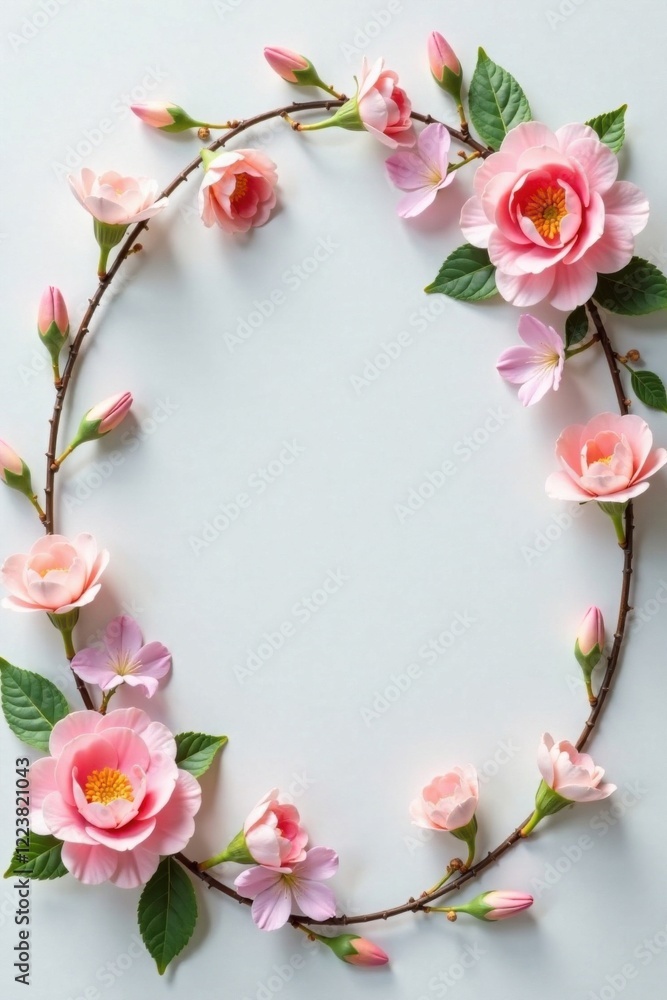 Delicate floral wreath with flowers in soft pastel shades , card, wedding invitation, soft petals Delicate floral wreath with flowers in soft pastel shades , card, wedding invitation, soft petals