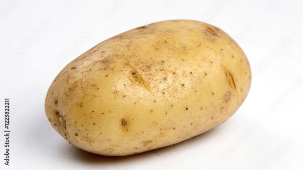 Single Raw Potato on White Background Single Raw Potato on White Background