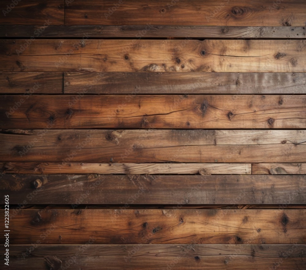 Fototapeta premium Distressed wooden planks with natural brown grunge texture background , brown, old