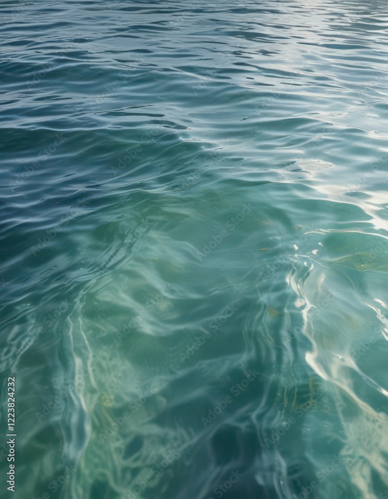 Fototapeta premium Ripples on water with watercolor texture overlay on surface, surface, reflection