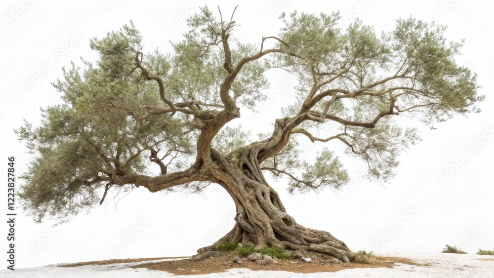 Ancient Olive Tree Isolated on White Background Ancient Olive Tree Isolated on White Background