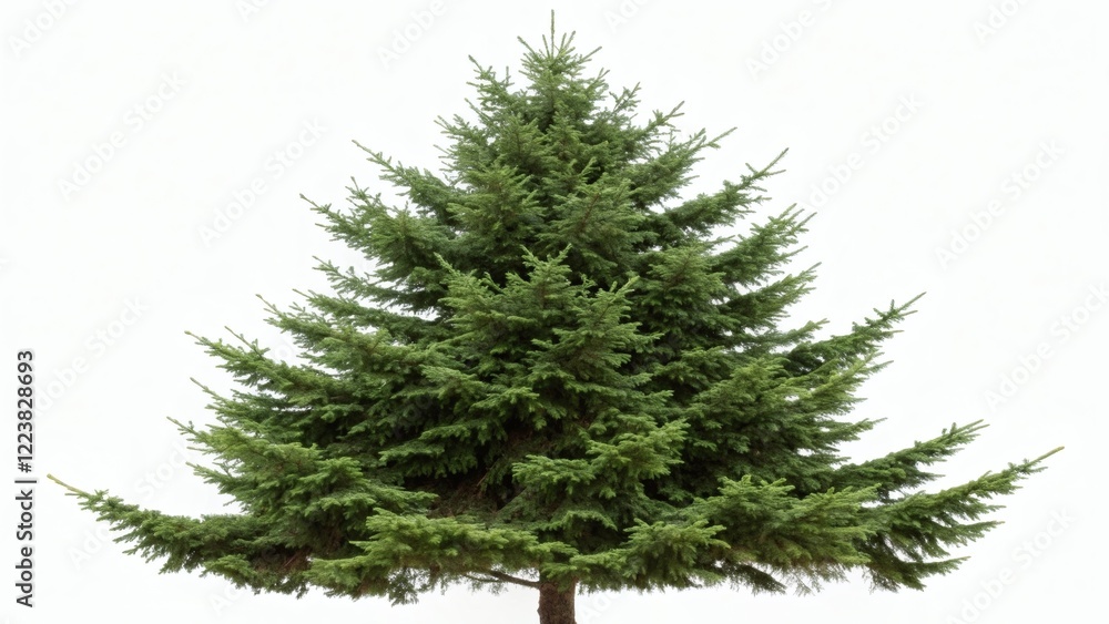 Obraz premium Evergreen Tree on White Background