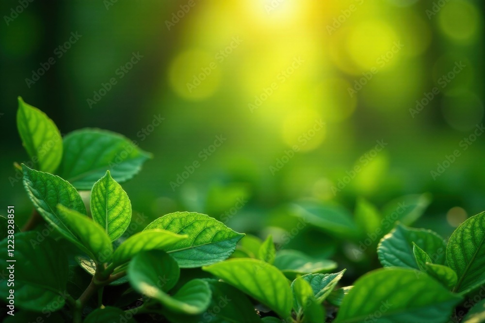 Leafy greenery with shiny golden yellow highlights , leafy, botanical, branch Leafy greenery with shiny golden yellow highlights , leafy, botanical, branch