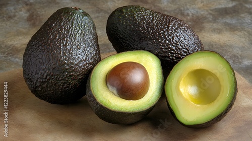 Close-up of avocado on cutting board
