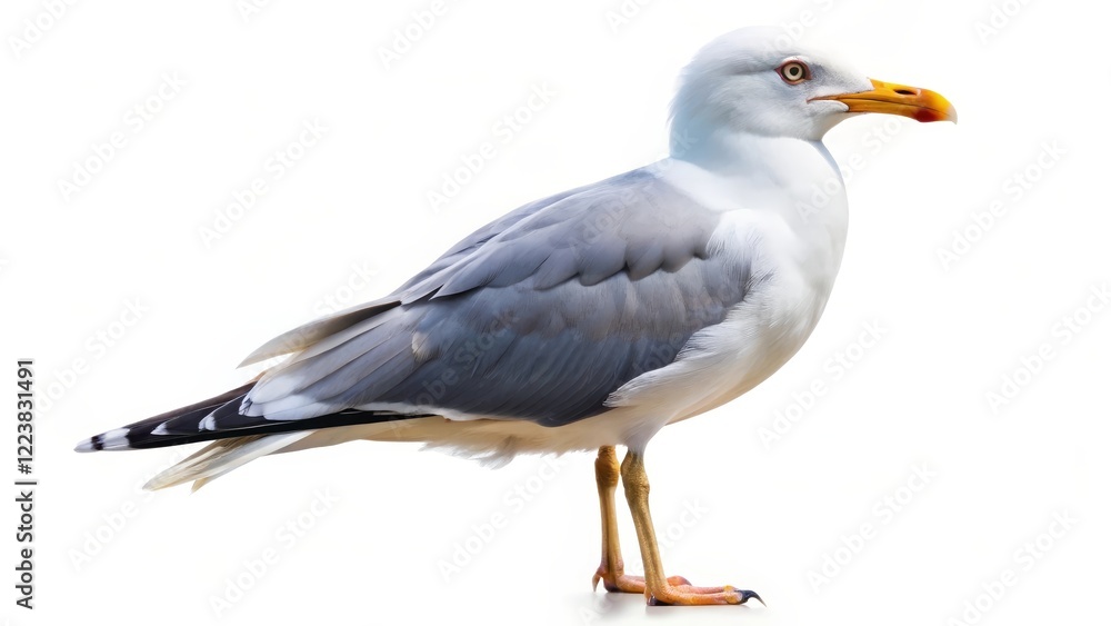 Obraz premium Seagull on White Background