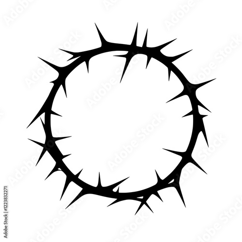 Crown of Thorns Symbol: A stark and poignant image of a crown of thorns, a symbolic representation of suffering and sacrifice, evokes a sense of solemnity and reflection. 