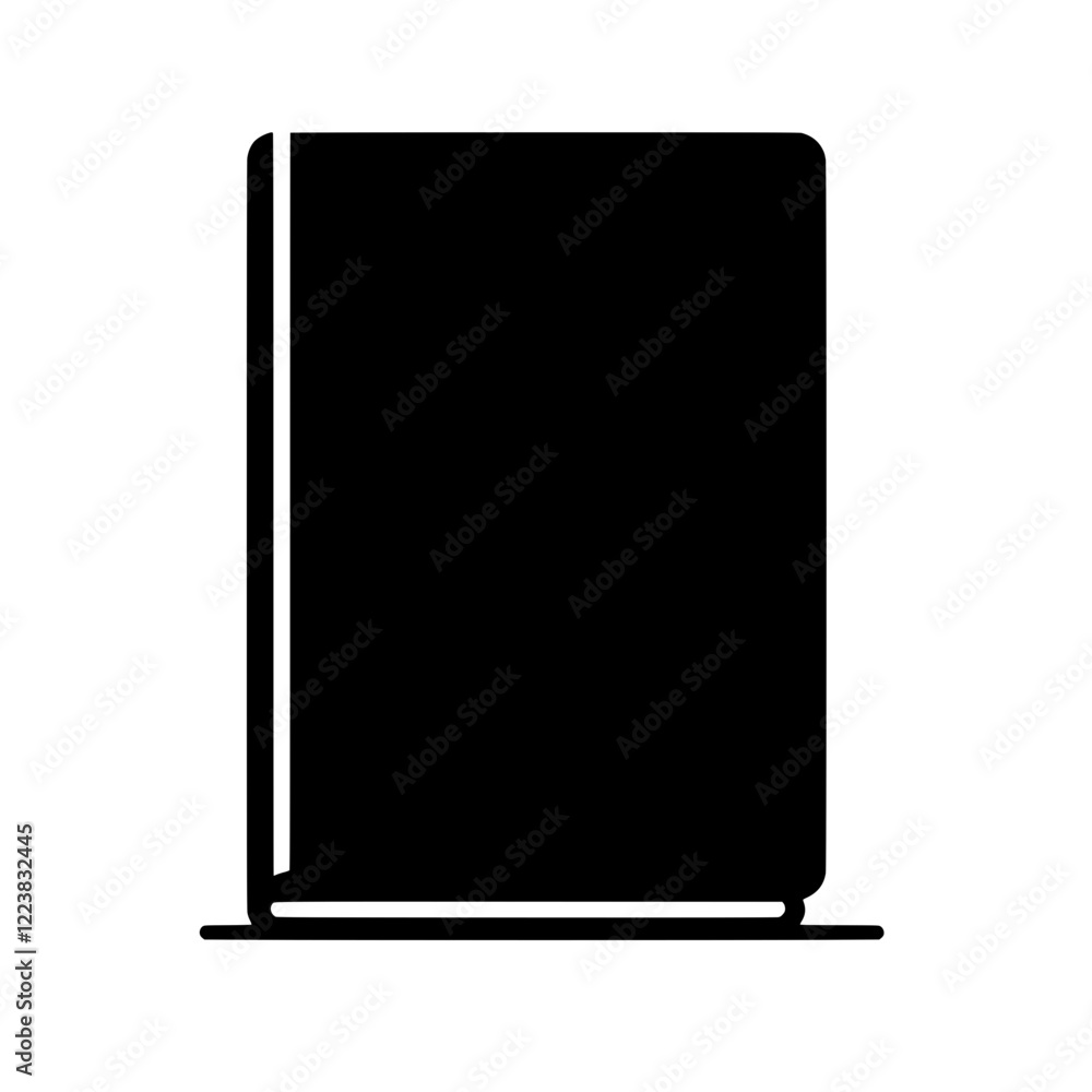 Black Book Silhouette: A simple yet striking silhouette of a closed book, symbolizing knowledge, learning, and storytelling. Its bold black design emphasizes the power of written words. Black Book Silhouette: A simple yet striking silhouette of a closed book, symbolizing knowledge, learning, and storytelling. Its bold black design emphasizes the power of written words.