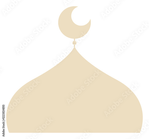 Crescent Moons on Top of Cream Mosque Domes