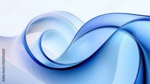 Minimalist Abstract Background Design with Blue and White Curves and Soft Lighting
