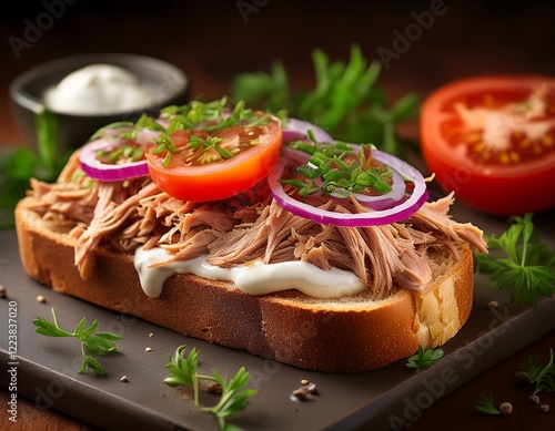 Sandwich mit Pulled Pork photo