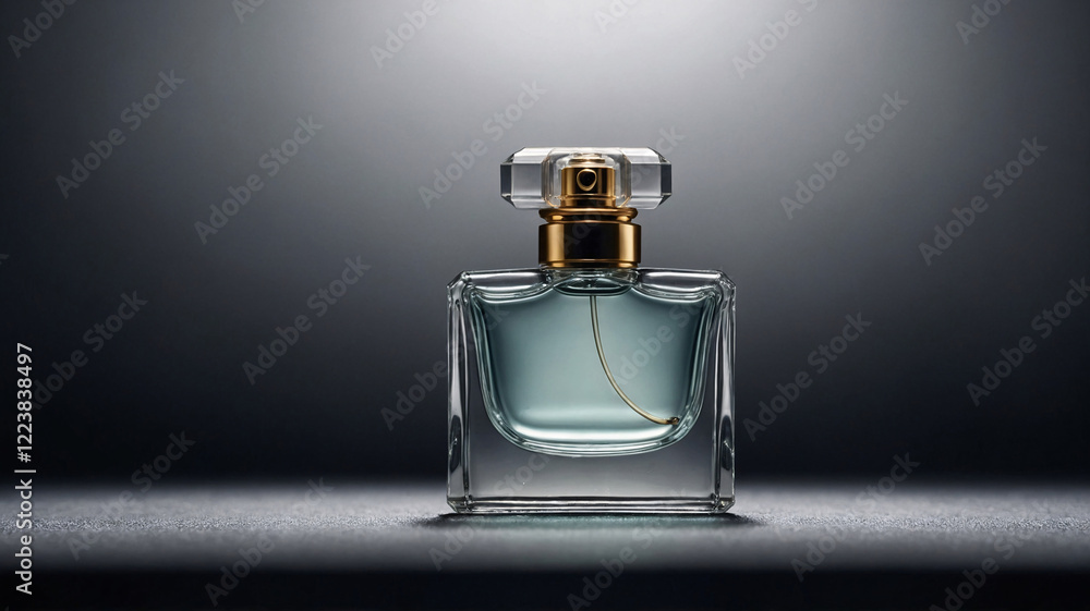 Designer glass perfume bottle featuring minimalist design with soft bokeh lighting on a moody dark professional background perfume commercial advertisement display Designer glass perfume bottle featuring minimalist design with soft bokeh lighting on a moody dark professional background perfume commercial advertisement display
