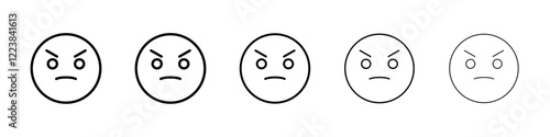 Angry emoji icon Vector logo sign