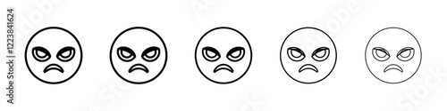 Angry emoji icon Vector logo sign