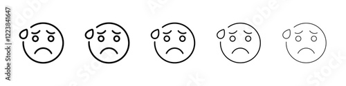Anxious emoji icon Vector logo sign