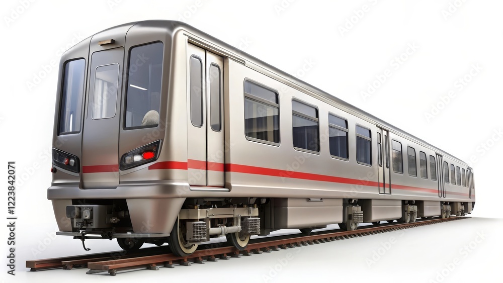 Modern Electric Multiple Unit Train on Tracks Modern Electric Multiple Unit Train on Tracks