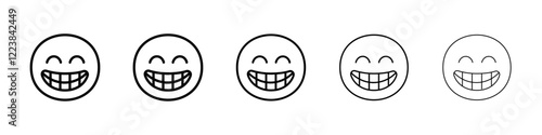Beaming face icon Vector logo sign