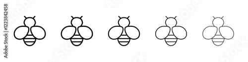 Bee icon Vector logo sign