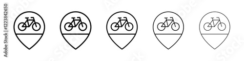 Bike location icon Vector logo sign