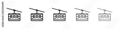 Cableway icon Vector logo sign