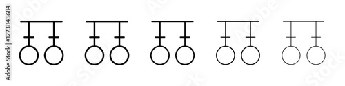 Calisthenics rings icon Vector logo sign