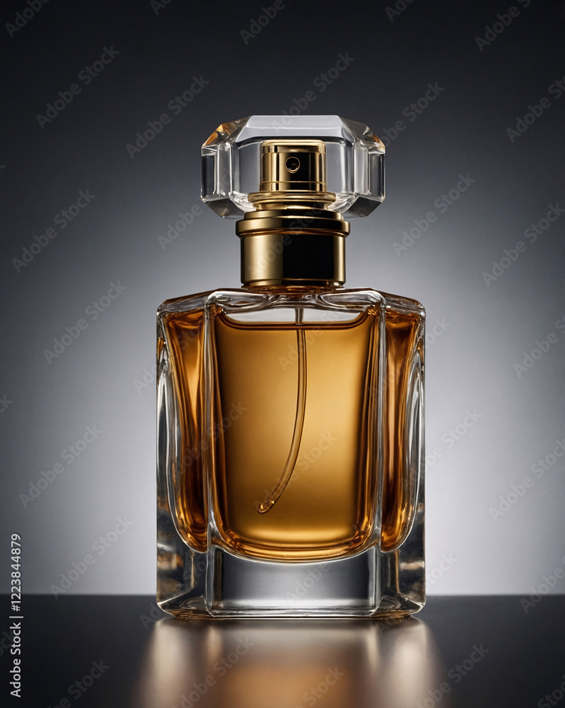 Timeless glass perfume bottle with simple luxurious design and bokeh lighting captured on a dramatic dark backdrop perfume commercial advertisement display Timeless glass perfume bottle with simple luxurious design and bokeh lighting captured on a dramatic dark backdrop perfume commercial advertisement display