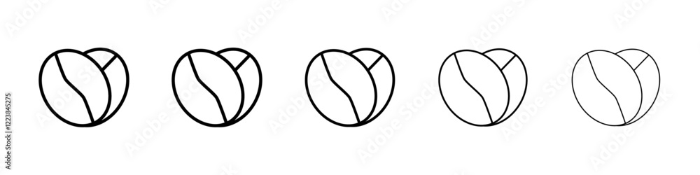 Coffee beans icon Vector logo sign Coffee beans icon Vector logo sign