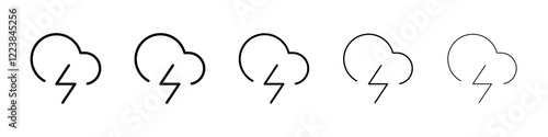 Cloud lightening icon Vector logo sign