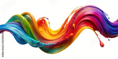 Abstract Rainbow Paint Swirl