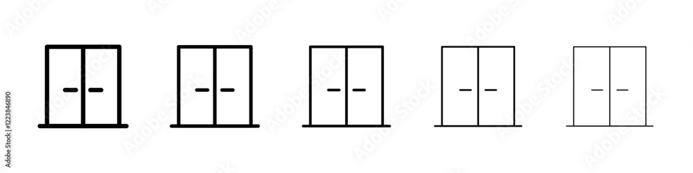 Double doors icon Vector logo sign Double doors icon Vector logo sign