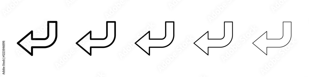 Down left arrow icon Vector logo sign Down left arrow icon Vector logo sign