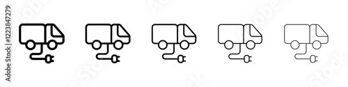 Electric truck icon Vector logo sign