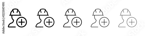 Engineer add icon Vector logo sign
