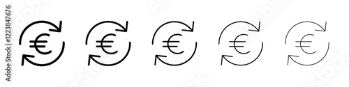 Euro refund icon Vector logo sign
