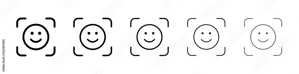 Fototapeta premium Face id scan icon Vector logo sign