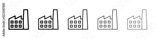 Factory icon Vector logo sign