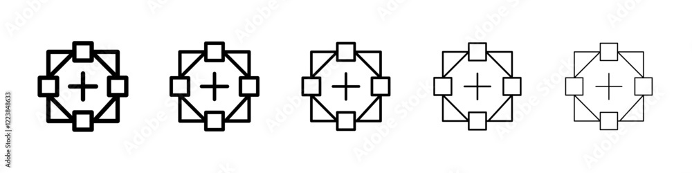 Four point connection icon Vector logo sign Four point connection icon Vector logo sign