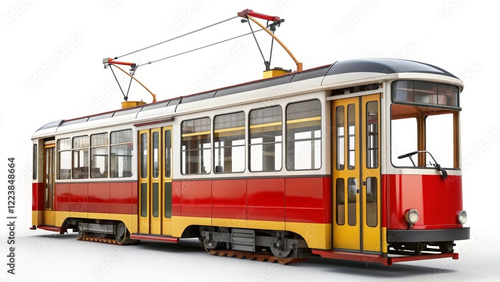 Naklejka premium Vintage Tramway on White Background